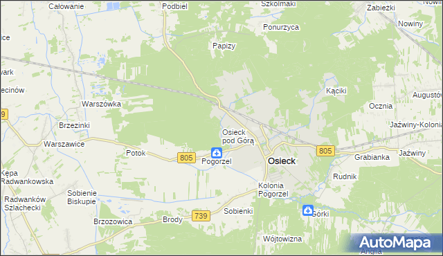 mapa Osieck pod Górą, Osieck pod Górą na mapie Targeo