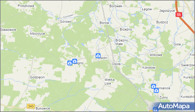 mapa Osolin, Osolin na mapie Targeo