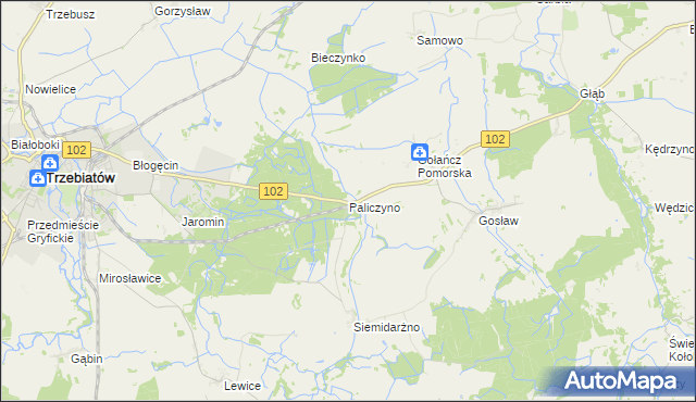 mapa Paliczyno, Paliczyno na mapie Targeo