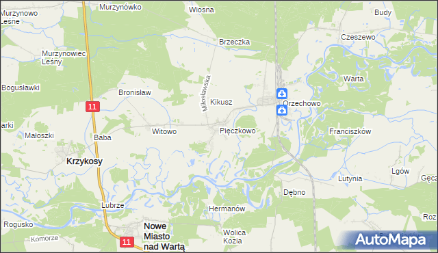 mapa Pięczkowo, Pięczkowo na mapie Targeo