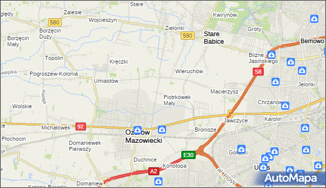 mapa Piotrkówek Mały, Piotrkówek Mały na mapie Targeo
