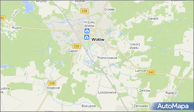 mapa Piotroniowice, Piotroniowice na mapie Targeo
