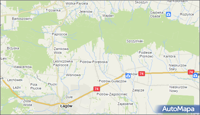 mapa Piotrów-Podłazy, Piotrów-Podłazy na mapie Targeo