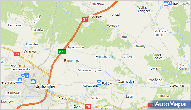 mapa Podlaszcze, Podlaszcze na mapie Targeo