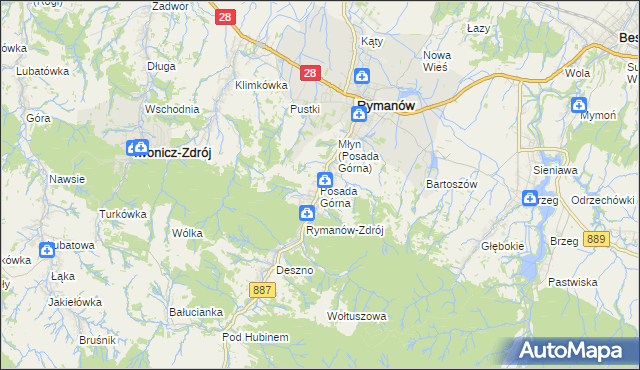 mapa Posada Górna, Posada Górna na mapie Targeo