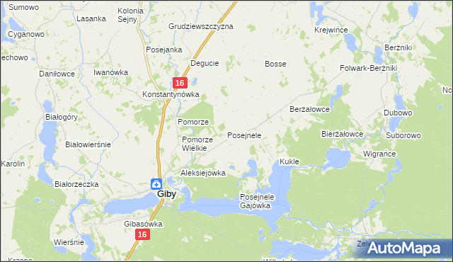 mapa Posejnele, Posejnele na mapie Targeo