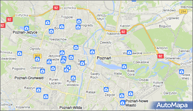 mapa Poznania, Poznań na mapie Targeo