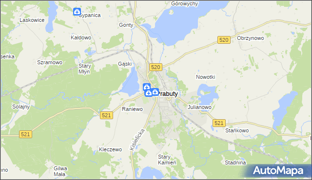mapa Prabuty powiat kwidzyński, Prabuty powiat kwidzyński na mapie Targeo