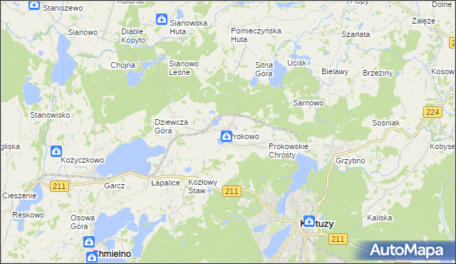 mapa Prokowo, Prokowo na mapie Targeo