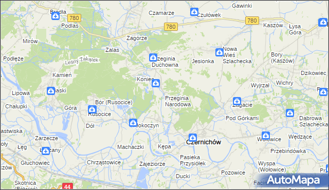 mapa Przeginia Narodowa, Przeginia Narodowa na mapie Targeo