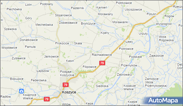 mapa Rachwałowice, Rachwałowice na mapie Targeo