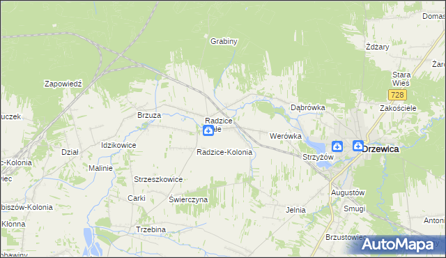 mapa Radzice Duże, Radzice Duże na mapie Targeo