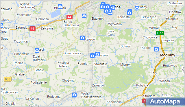 mapa Radziszów, Radziszów na mapie Targeo