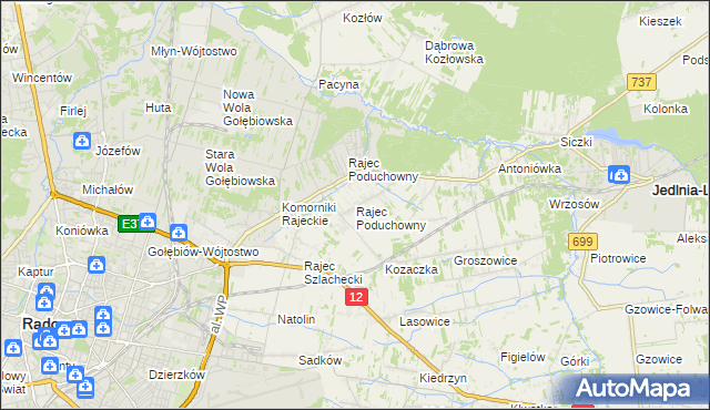 mapa Rajec Poduchowny, Rajec Poduchowny na mapie Targeo