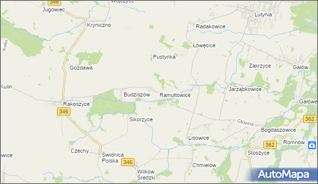 mapa Ramułtowice, Ramułtowice na mapie Targeo