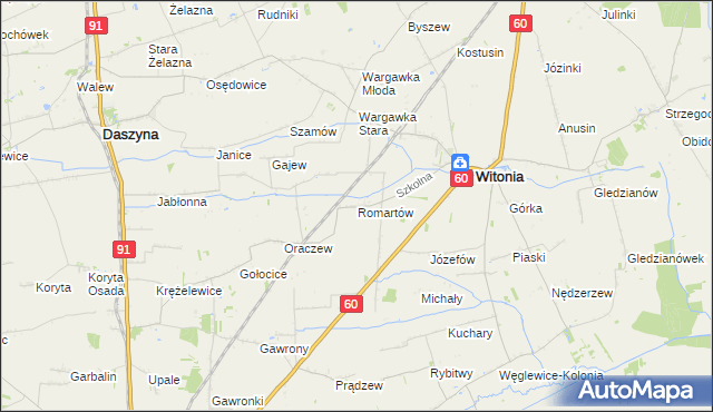 mapa Romartów, Romartów na mapie Targeo