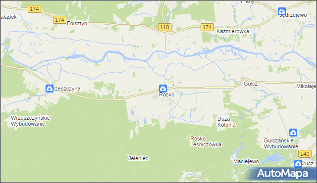 mapa Rosko, Rosko na mapie Targeo