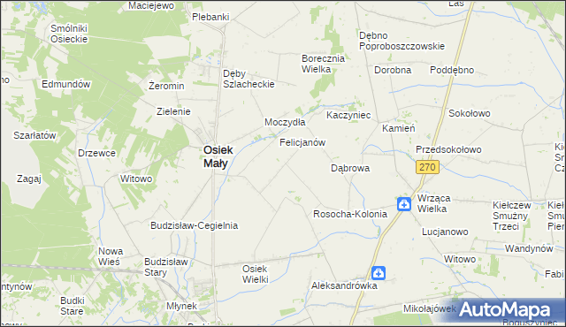 mapa Rosocha gmina Osiek Mały, Rosocha gmina Osiek Mały na mapie Targeo