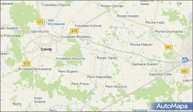 mapa Roszki-Sączki, Roszki-Sączki na mapie Targeo