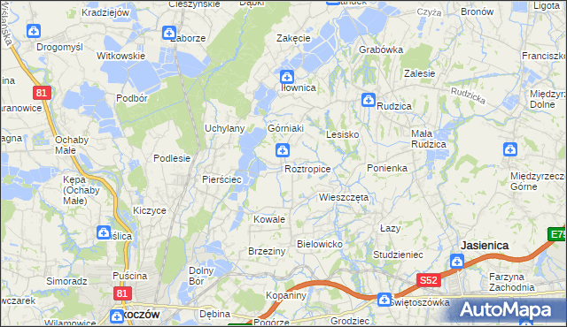 mapa Roztropice, Roztropice na mapie Targeo