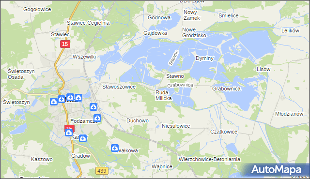 mapa Ruda Milicka, Ruda Milicka na mapie Targeo