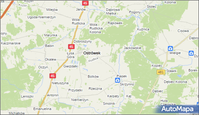 mapa Rudlice, Rudlice na mapie Targeo