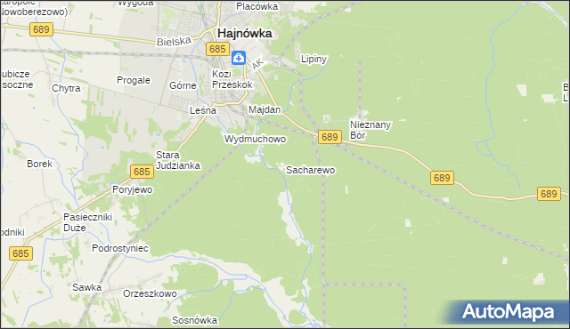 mapa Sacharewo, Sacharewo na mapie Targeo