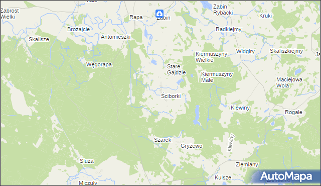 mapa Ściborki, Ściborki na mapie Targeo