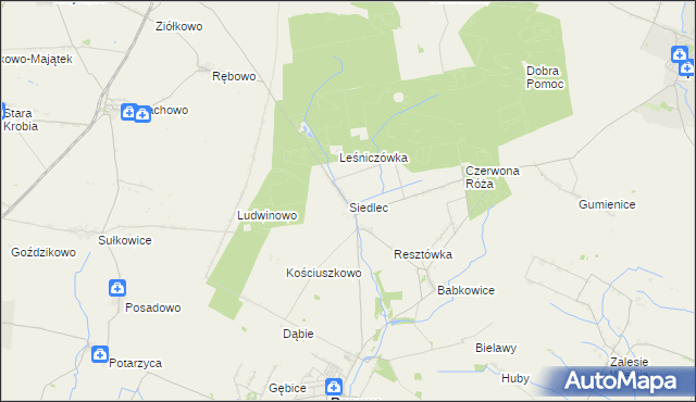 mapa Siedlec gmina Pępowo, Siedlec gmina Pępowo na mapie Targeo