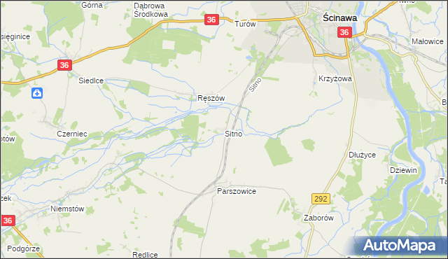 mapa Sitno gmina Ścinawa, Sitno gmina Ścinawa na mapie Targeo