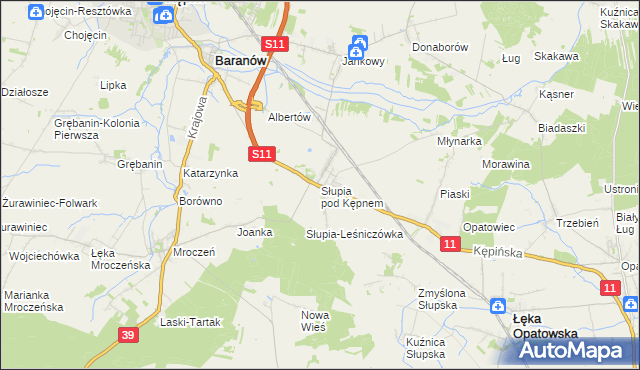 mapa Słupia pod Kępnem, Słupia pod Kępnem na mapie Targeo