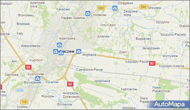 mapa Sochaczew-Wieś, Sochaczew-Wieś na mapie Targeo