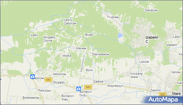 mapa Stanisławów gmina Stare Babice, Stanisławów gmina Stare Babice na mapie Targeo