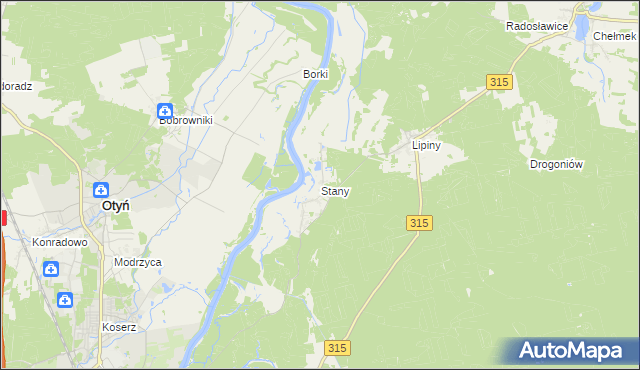 mapa Stany gmina Nowa Sól, Stany gmina Nowa Sól na mapie Targeo