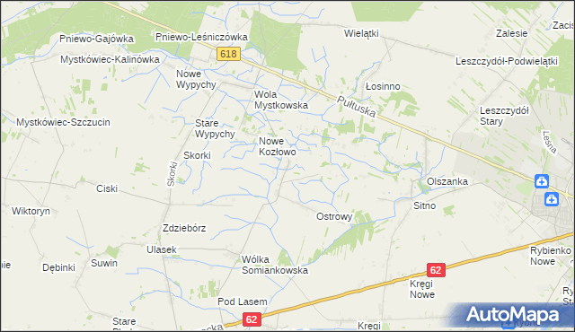 mapa Stare Kozłowo, Stare Kozłowo na mapie Targeo