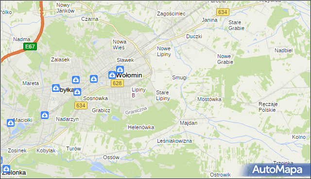 mapa Stare Lipiny, Stare Lipiny na mapie Targeo