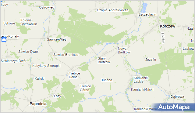 mapa Stary Bartków, Stary Bartków na mapie Targeo