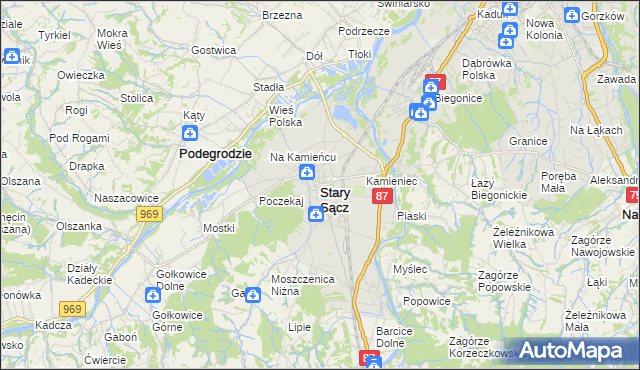 mapa Stary Sącz, Stary Sącz na mapie Targeo