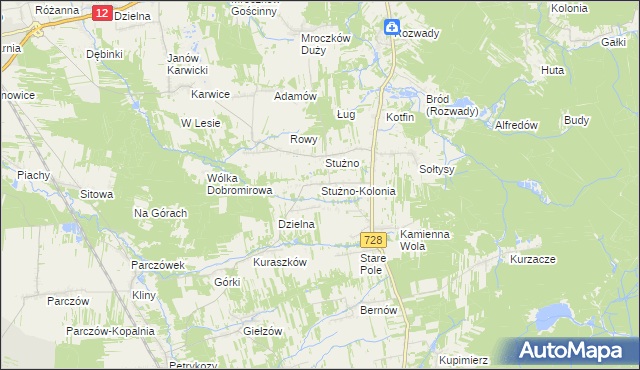 mapa Stużno-Kolonia, Stużno-Kolonia na mapie Targeo