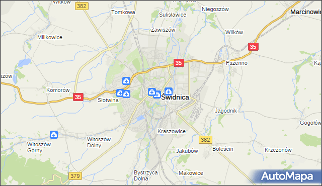 mapa Świdnicy, Świdnica na mapie Targeo