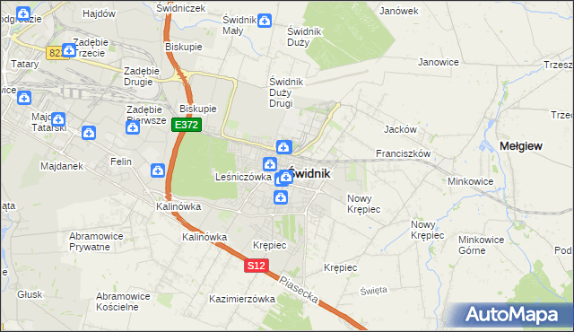 mapa Świdnika, Świdnik na mapie Targeo