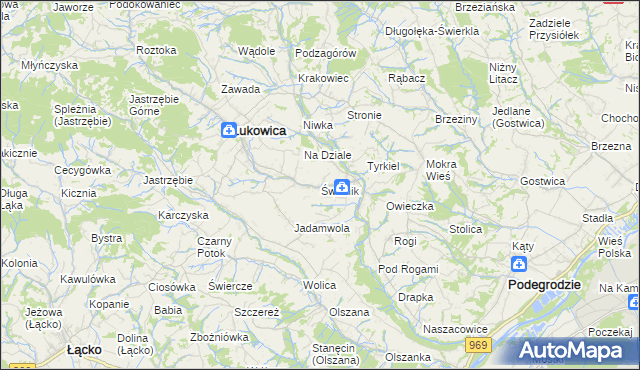 mapa Świdnik gmina Łukowica, Świdnik gmina Łukowica na mapie Targeo