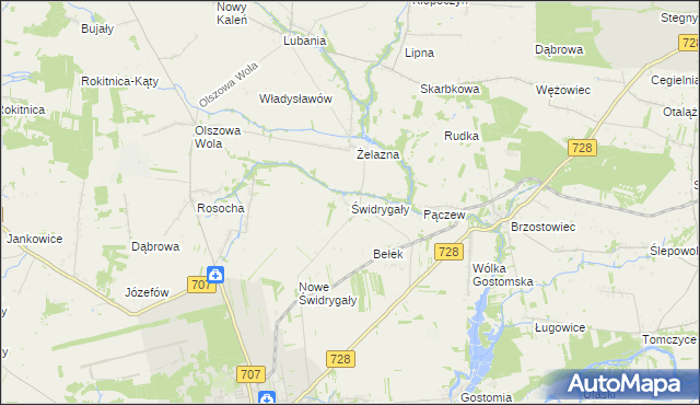mapa Świdrygały, Świdrygały na mapie Targeo