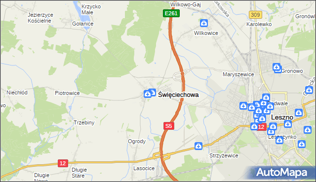 mapa Święciechowa, Święciechowa na mapie Targeo