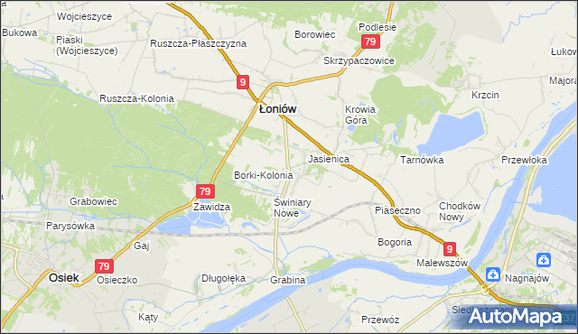 mapa Świniary Stare, Świniary Stare na mapie Targeo