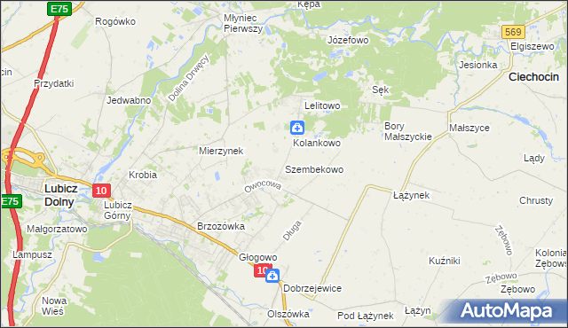 mapa Szembekowo, Szembekowo na mapie Targeo