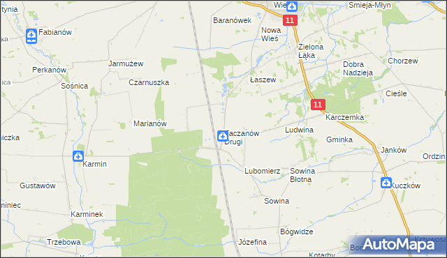 mapa Taczanów Drugi, Taczanów Drugi na mapie Targeo