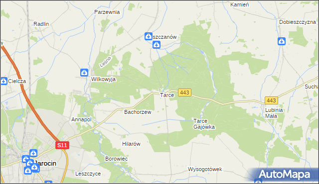 mapa Tarce, Tarce na mapie Targeo