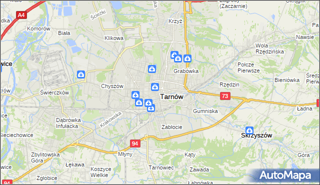 mapa Tarnów, Tarnów na mapie Targeo