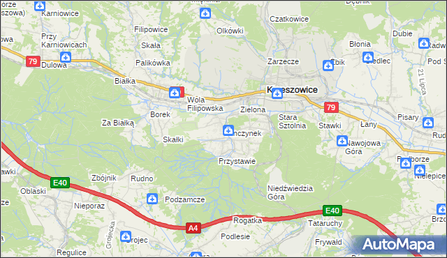 mapa Tenczynek, Tenczynek na mapie Targeo